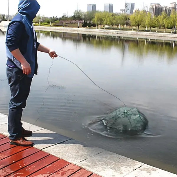 Portable, Folding Fish-Shrimp-Crab Net Trap