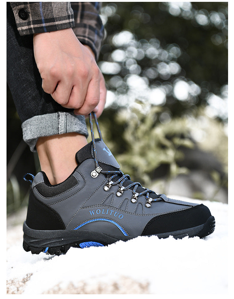 Men Waterproof Non Slip Cotton Hiking Climbing Shoes