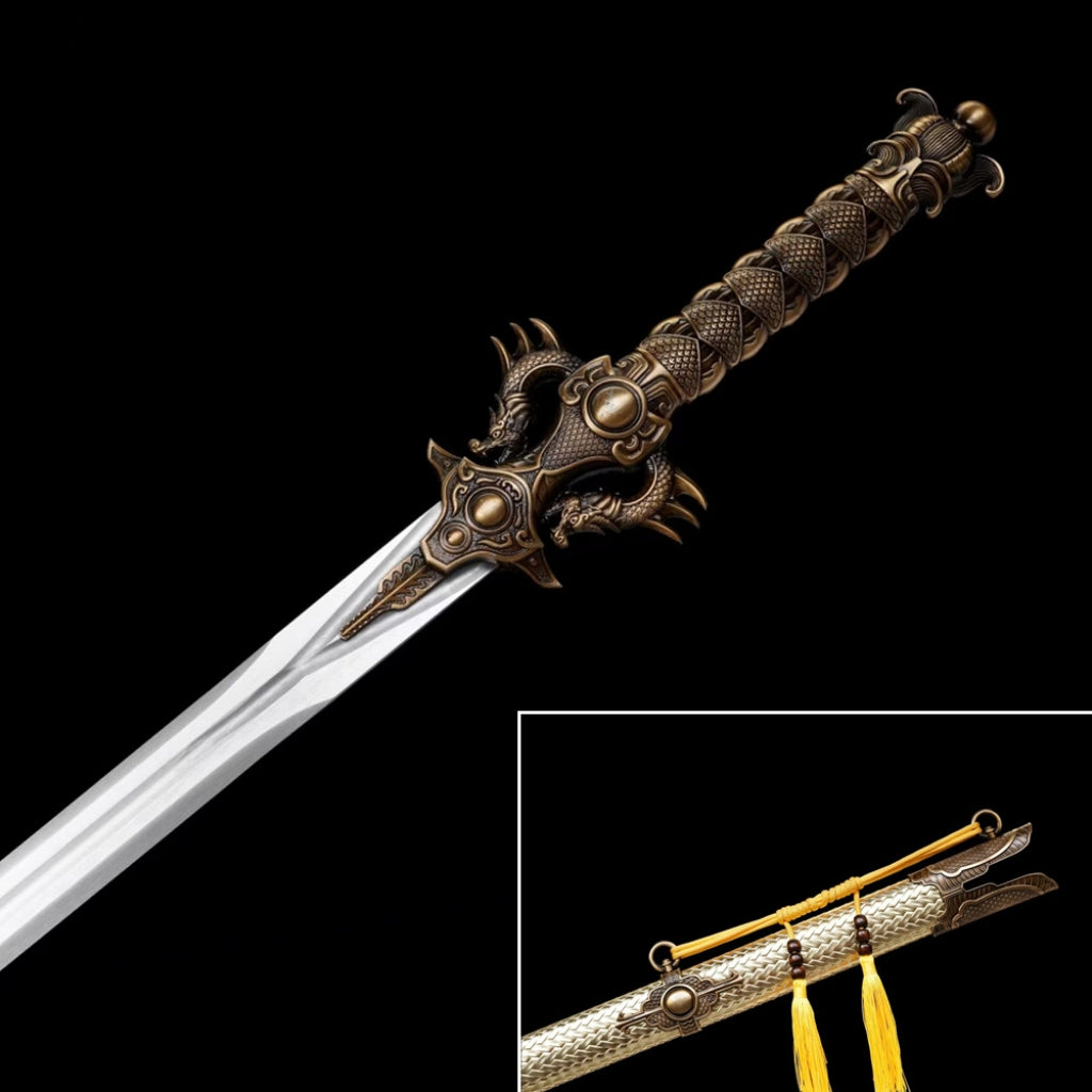 Unsharpened Manganese Steel Ancient Style Dragon Emperor Sword