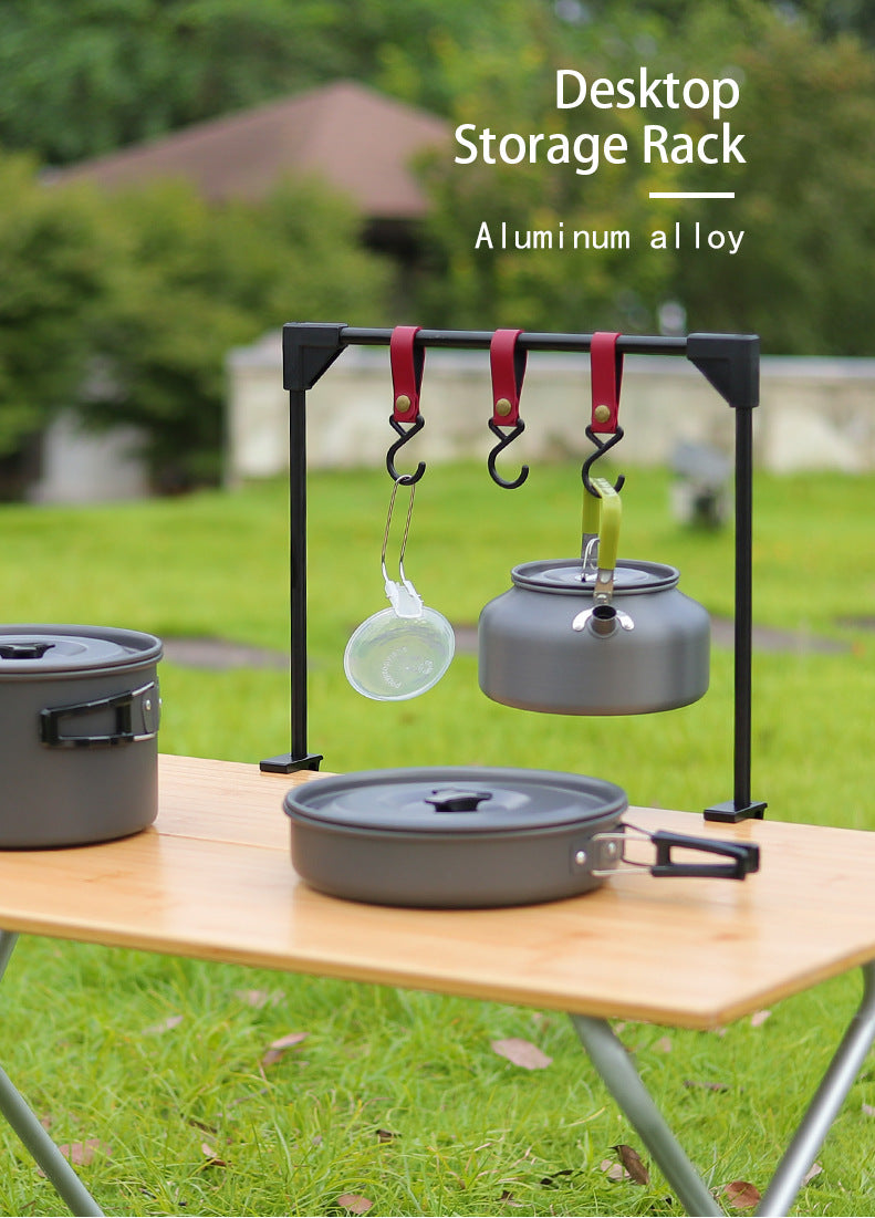 Adjustable Camping Desk Rack With Pot Stove Hook
