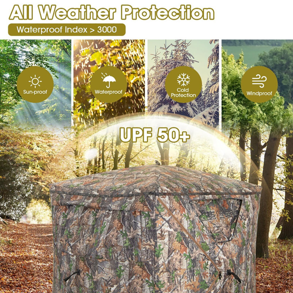 2–3 Person Portable Pop-Up Hunting Blind Tent With Carry Bag
