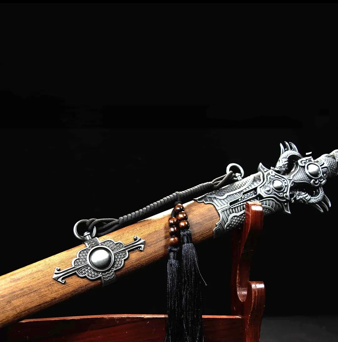 Unsharpened Hundred Refined Pattern Steel Xiehun Sword