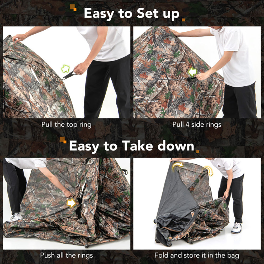 360° One-Way See-Through Hunting Blind for Deer and Turkey