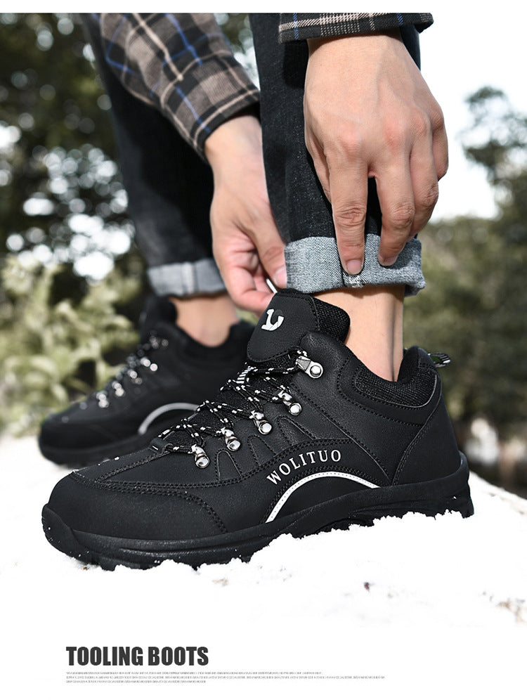 Men Waterproof Non Slip Cotton Hiking Climbing Shoes