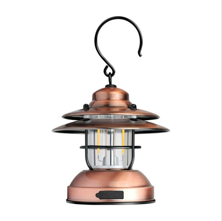 Retro Outdoor Camping Gas Tank Lantern USB Tent Light L-088
