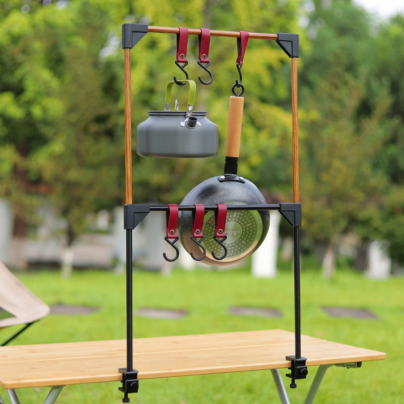 Adjustable Camping Desk Rack With Pot Stove Hook