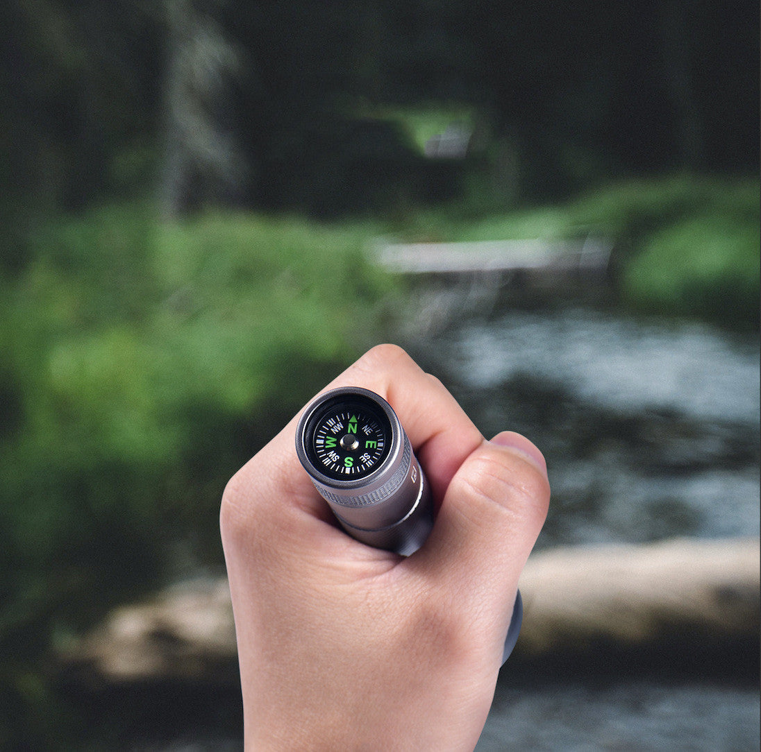 Long Range USB Rechargeable Waterproof Camping Compass Flashlight
