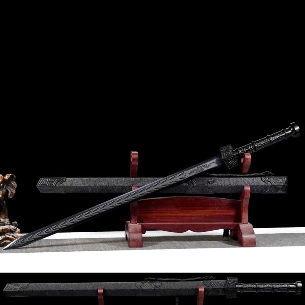 Unsharpened High Manganese Steel Qin Tang Style Sword
