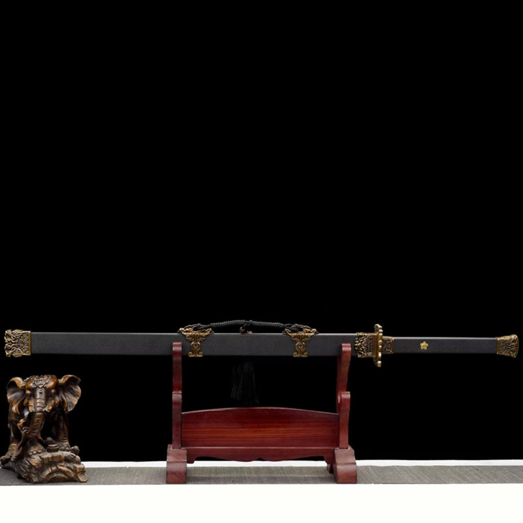 Unsharpened Manganese Steel Tang Heng Dao and Xiu Chun Dao Swords