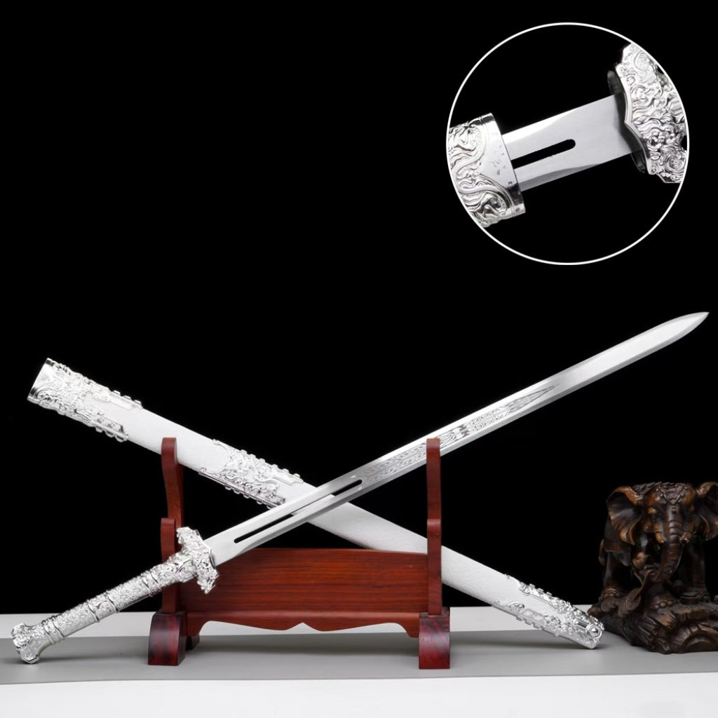 Unsharpened High Manganese Steel Hand Forged Tang Heng Dao Sword